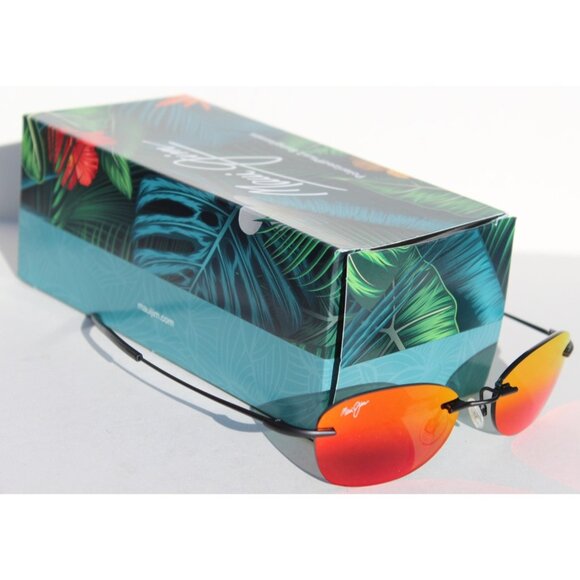 MAUI JIM Aki Aki POLARIZED Sunglasses RM333-2M Black/Hawaii Lava NEW - Picture 9 of 12